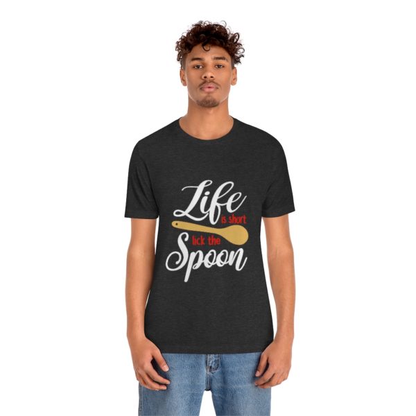 Life-is-Short-Lick-the-Spoon-Unisex-Tshirt-Charcoal